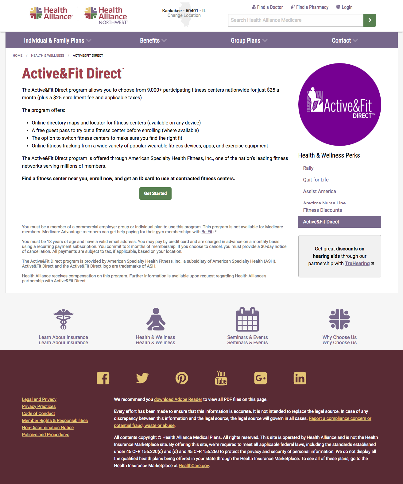 Active&FitDirect landing page