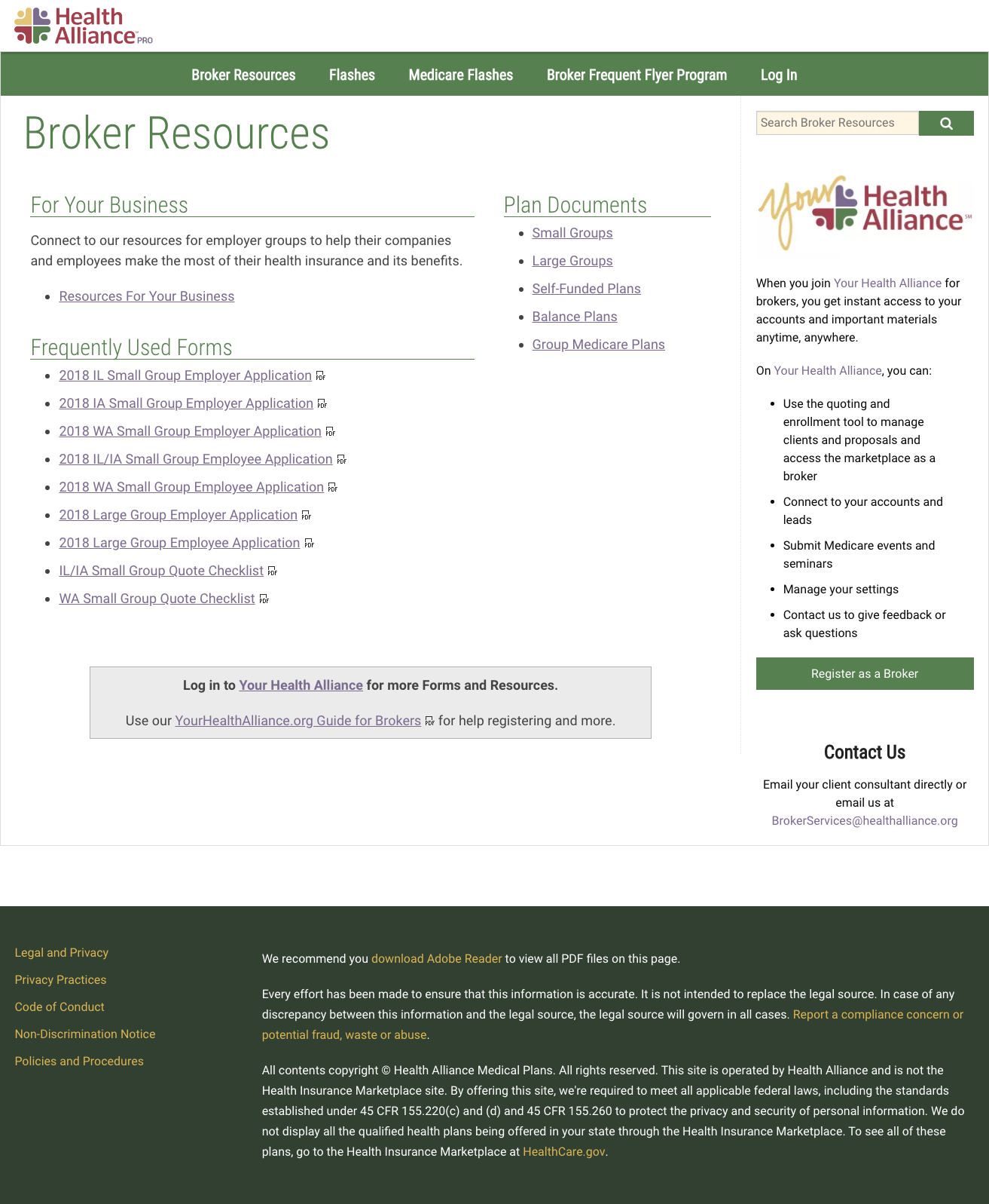 Broker resources landing page