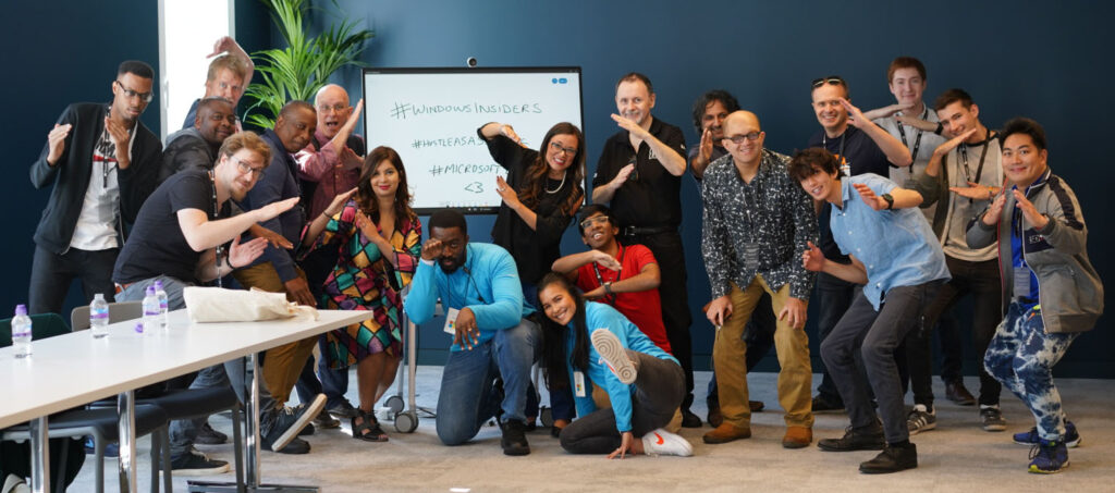 Meetup that Michael organized at the Microsoft Store in London with Windows Insiders and Dona Sarkar.