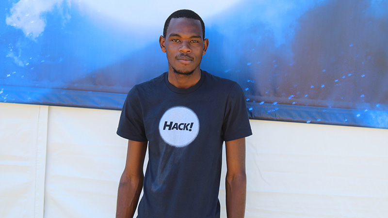 Josh in a Hackathon shirt while joining us on Microsoft’s campus as a winner of the Microsoft Hackathon 2019 contest.