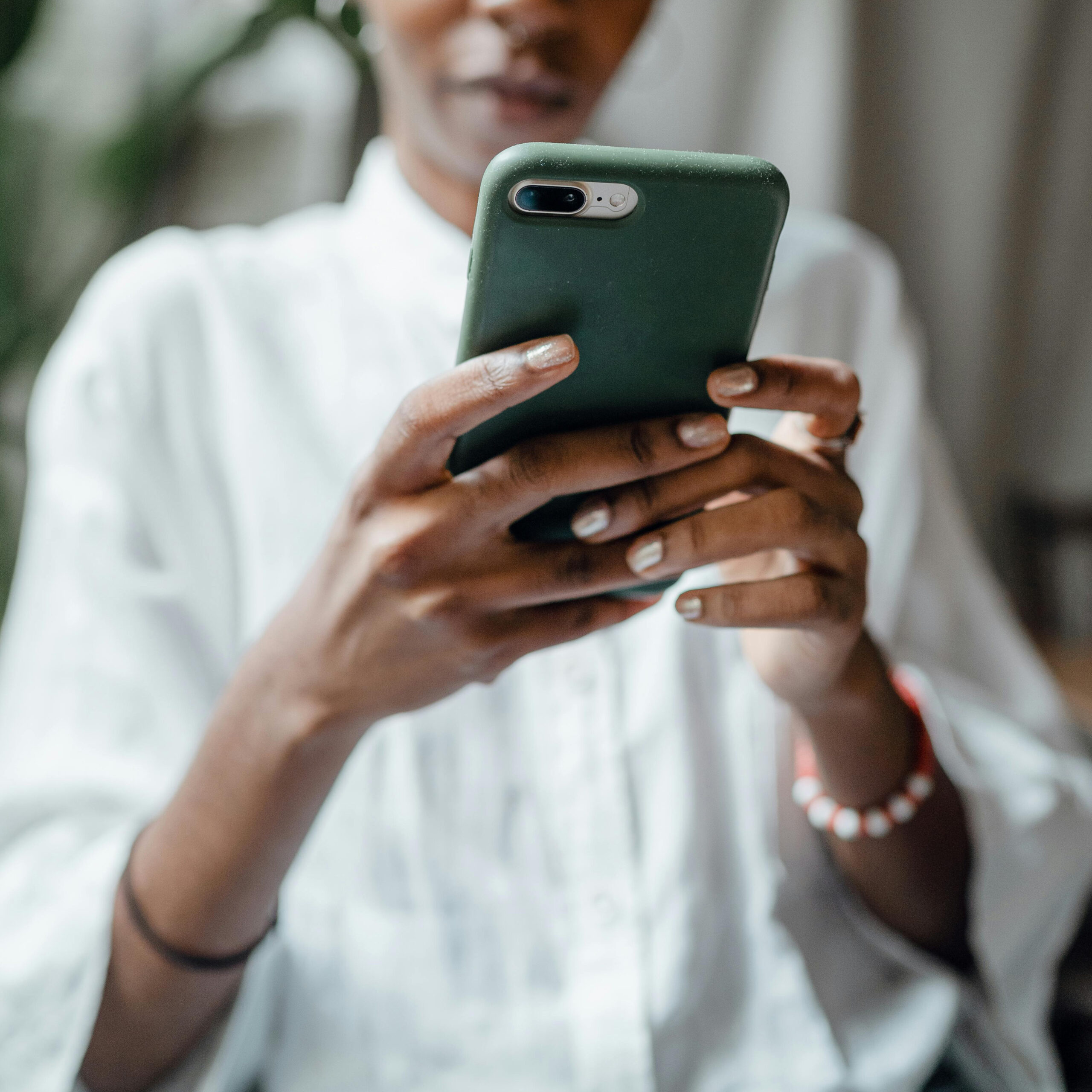 Woman using her cell phone